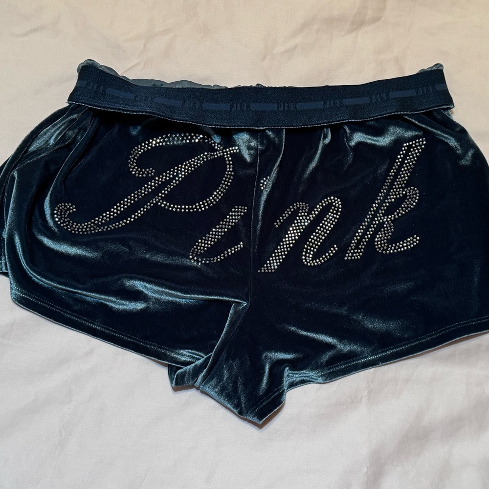 PINK victoria’s secret green bling sleep shorts